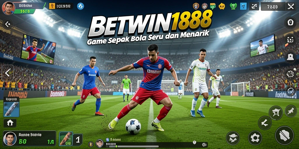 Tangkapan layar gameplay BETWIN188 yang menampilkan aksi sepak bola yang seru.