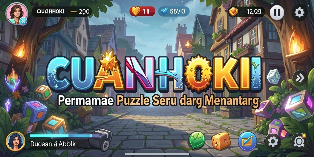 Tampilan gameplay menarik dari CUANHOKI dengan tantangan Puzzle seru.