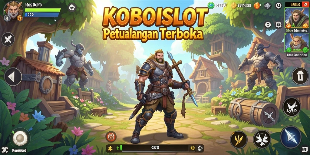 Screenshot gameplay KOBOISLOT menampilkan dunia terbuka yang luas dan indah.