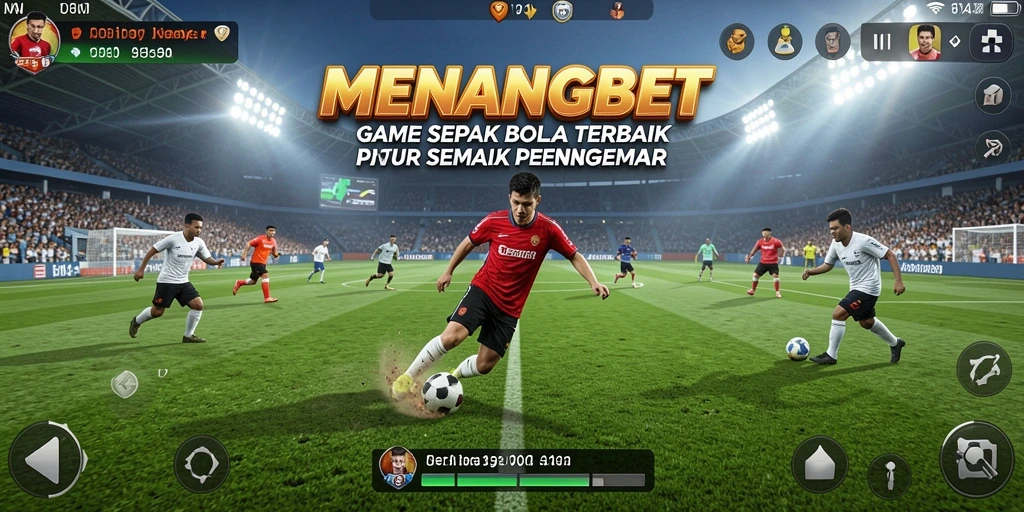Tampilan gameplay sepak bola yang mendebarkan di MENANGBET.