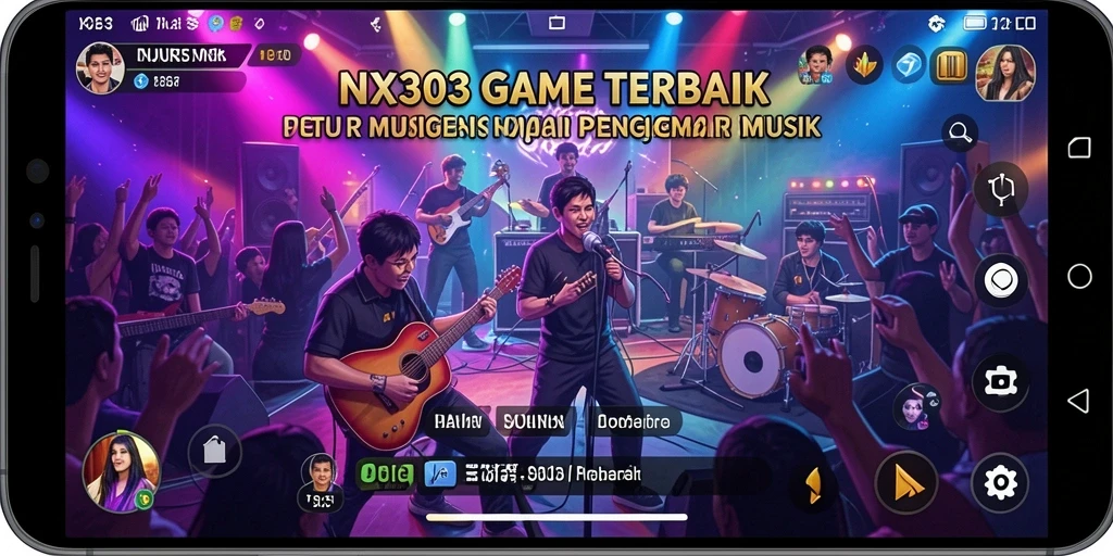 Screenshot NX303 menampilkan gameplay musik yang seru dan interaktif.