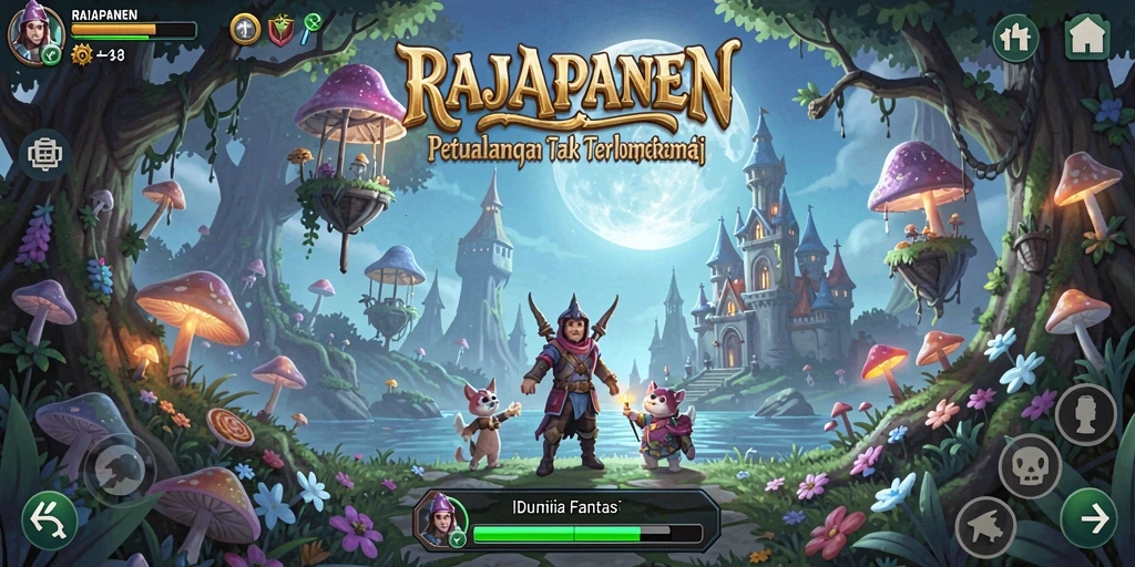 Screenshot gameplay menunjukkan aksi seru dalam RAJAPANEN.