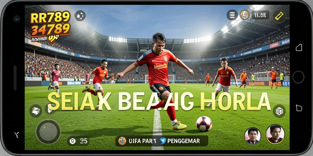 Tampilan gameplay RR789 yang mendebarkan saat pertandingan sepak bola.