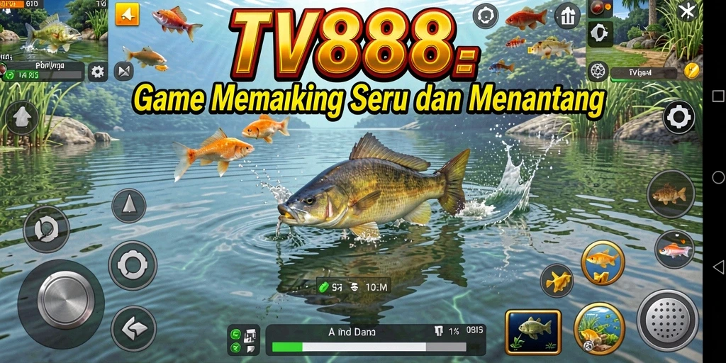 Gameplay TV888 yang menampilkan aksi memancing yang seru dan menantang.