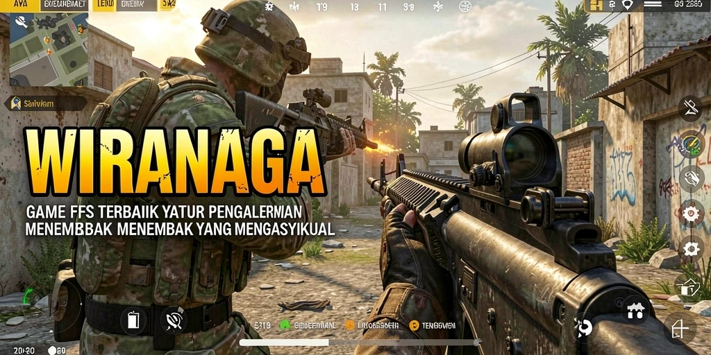 Tampilan gameplay penuh aksi dalam WIRANAGA.
