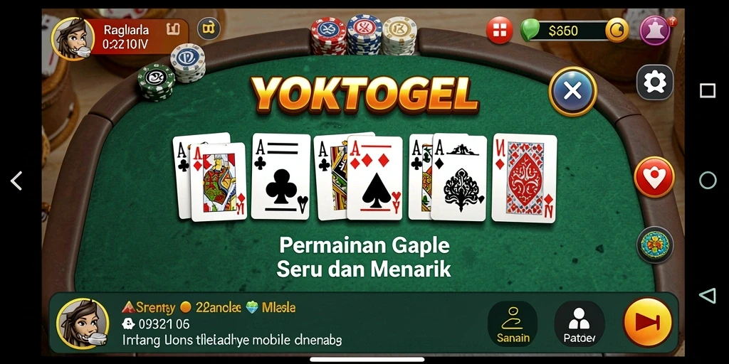 Tampilan gameplay Gaple yang seru dan menarik di YOKTOGEL.