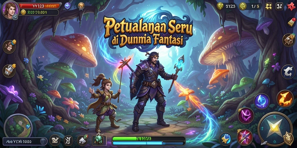 Screenshot gameplay YY123 menampilkan aksi petualangan yang mendebarkan.